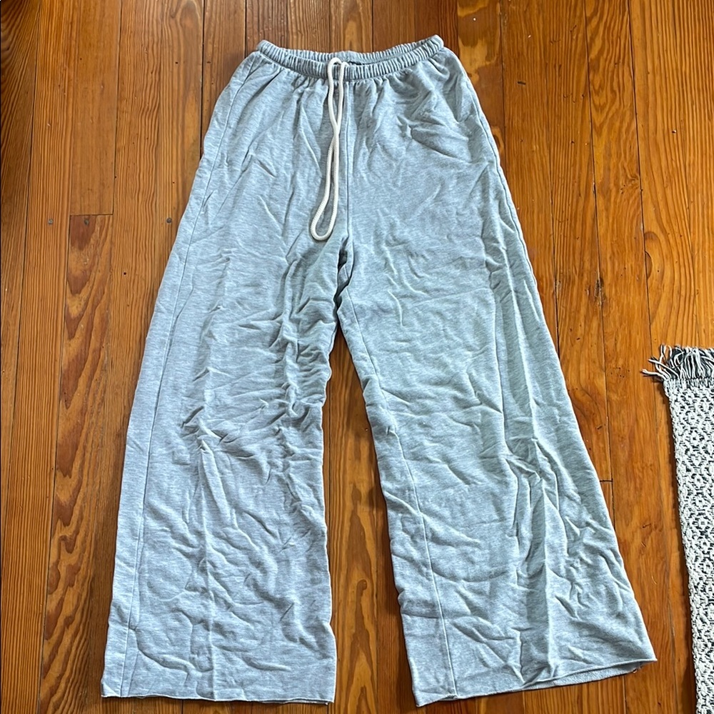 Aerie Gray Wide-Leg Pants